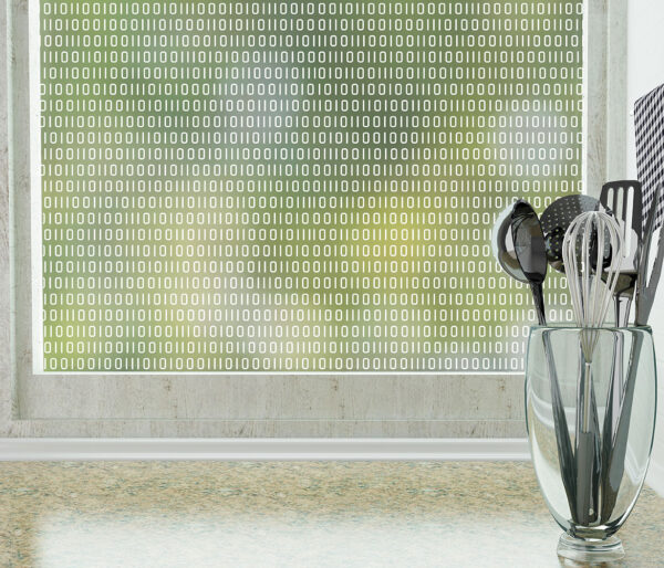 bits and bytes digit patterned privacy window film by odhams press